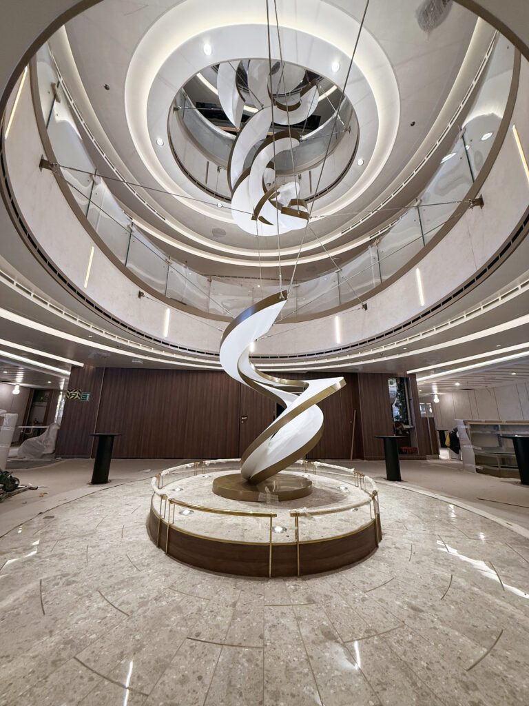 3 suspended sculptures by Lyle London on the Star Princess cruise ship